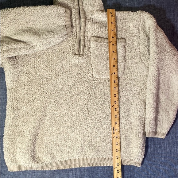 Knox Rose Sherpa Fleece Pullover Cream Quarter Zip Sweatshirt Women’s Small Cozy - Picture 10 of 11